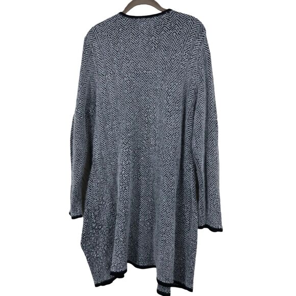 Women’s Grey Open Front, Long Cardigan, Eyelash Texture, Cozy, Front Pockets XL - Picture 2 of 7